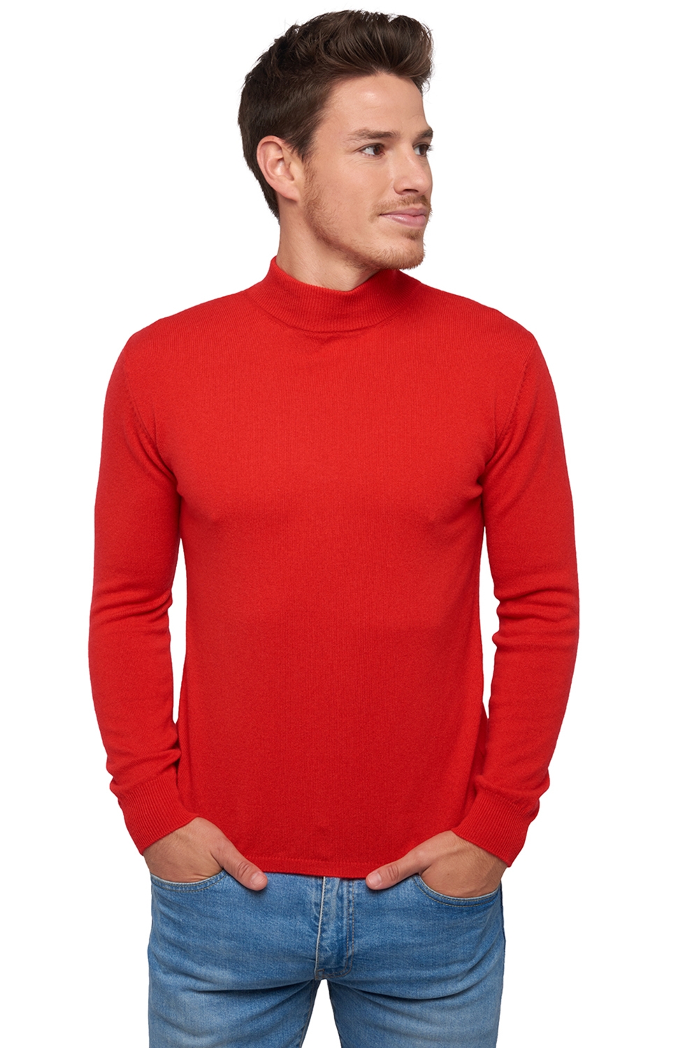 Cachemire pull homme col roule frederic rouge 3xl