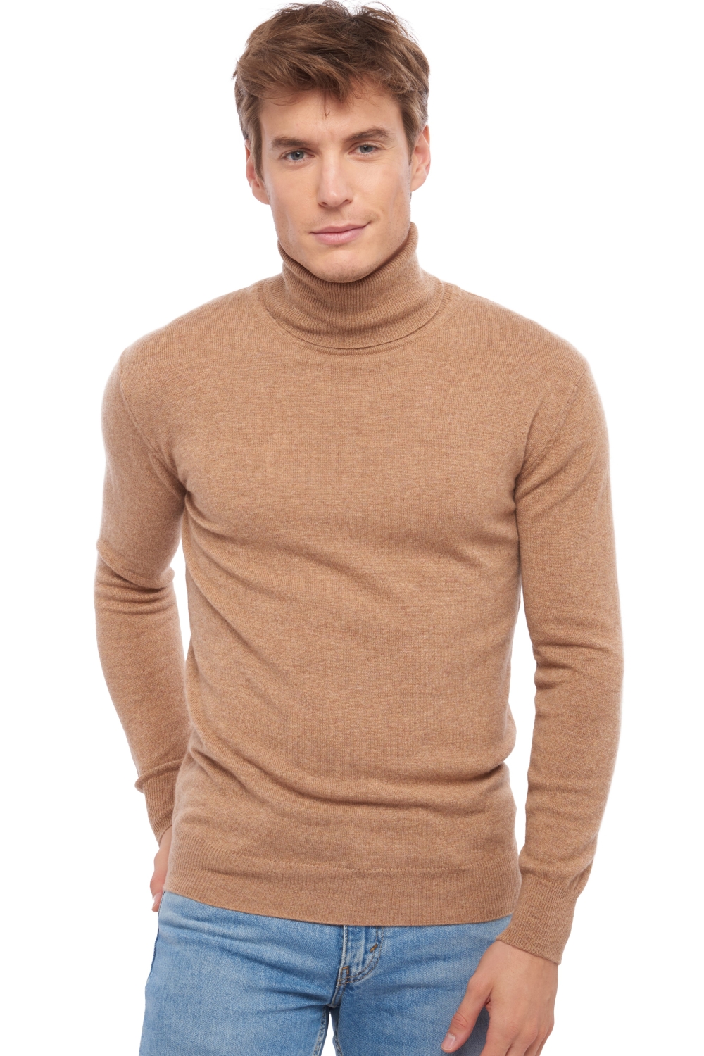 Cachemire pull homme col roule preston camel chine xl