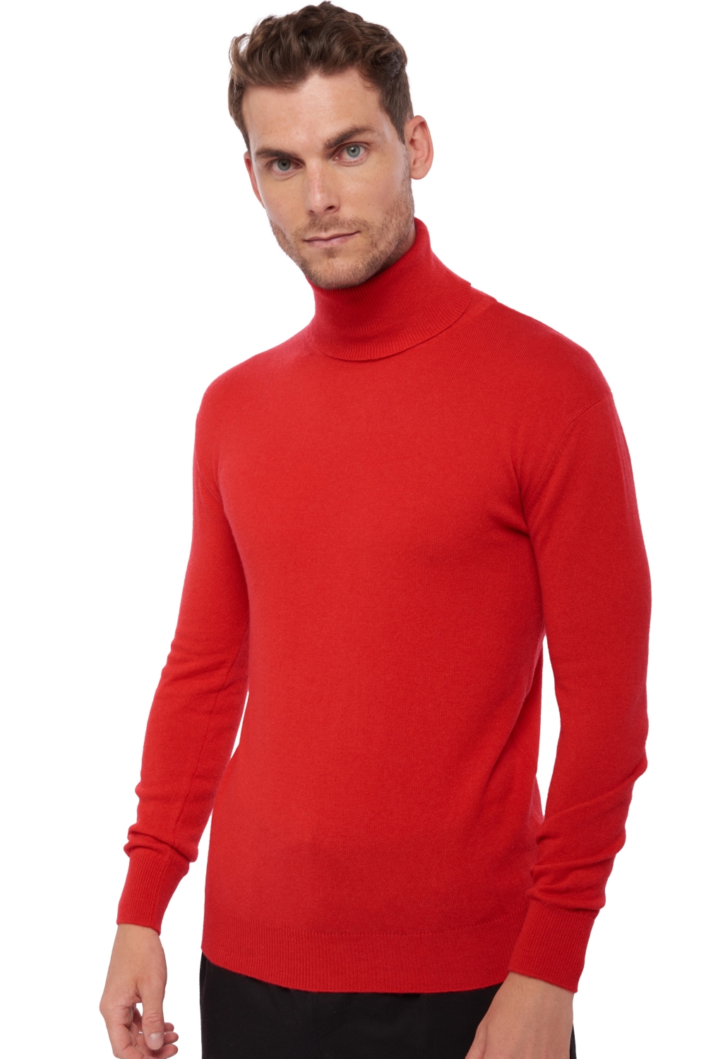Cachemire pull homme col roule preston rouge m