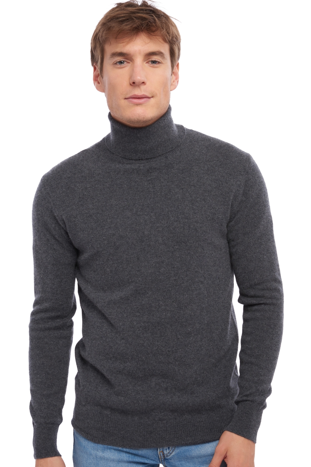 Cachemire pull homme col roule tarry first dark grey m