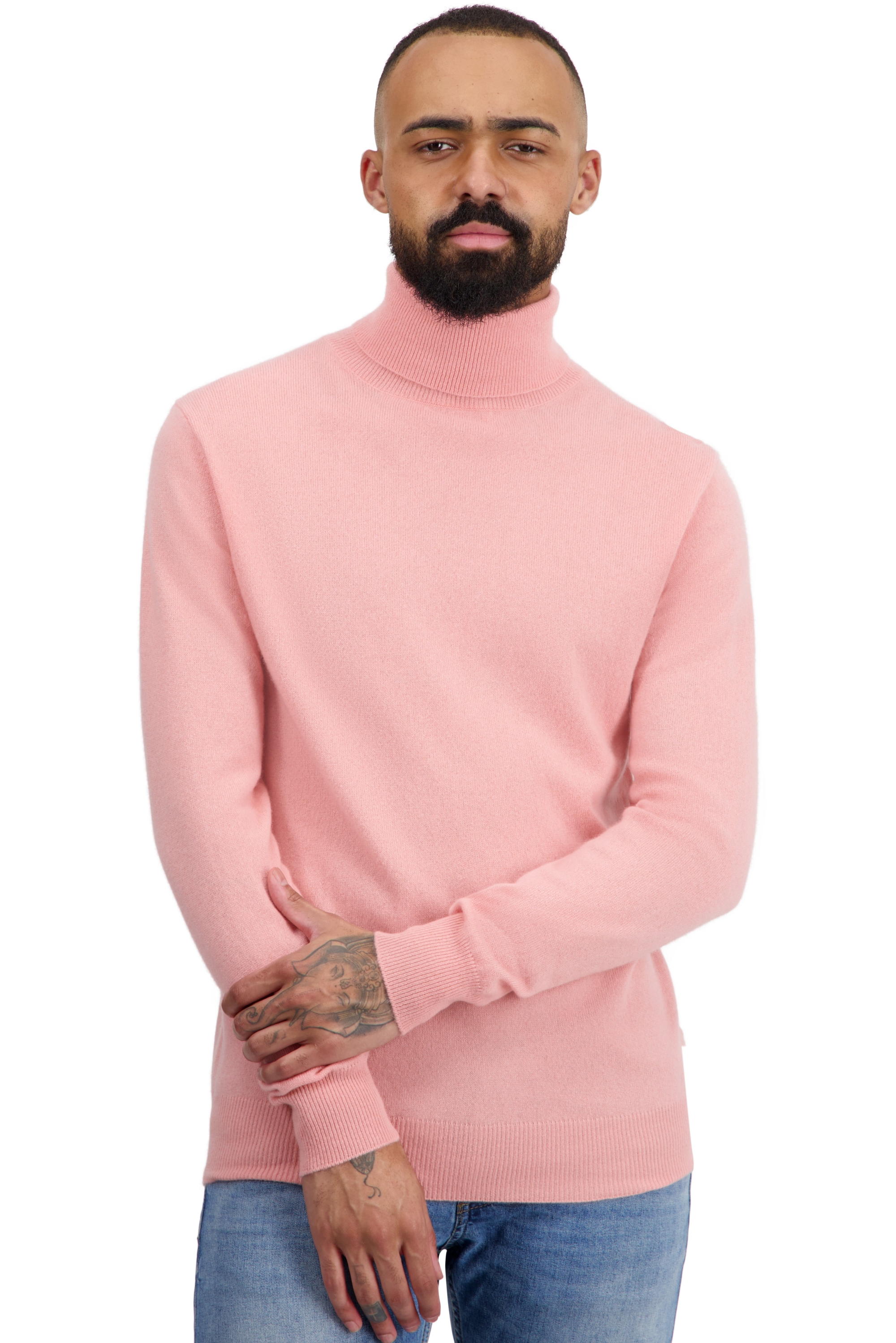 Cachemire pull homme col roule tarry first tea rose 2xl