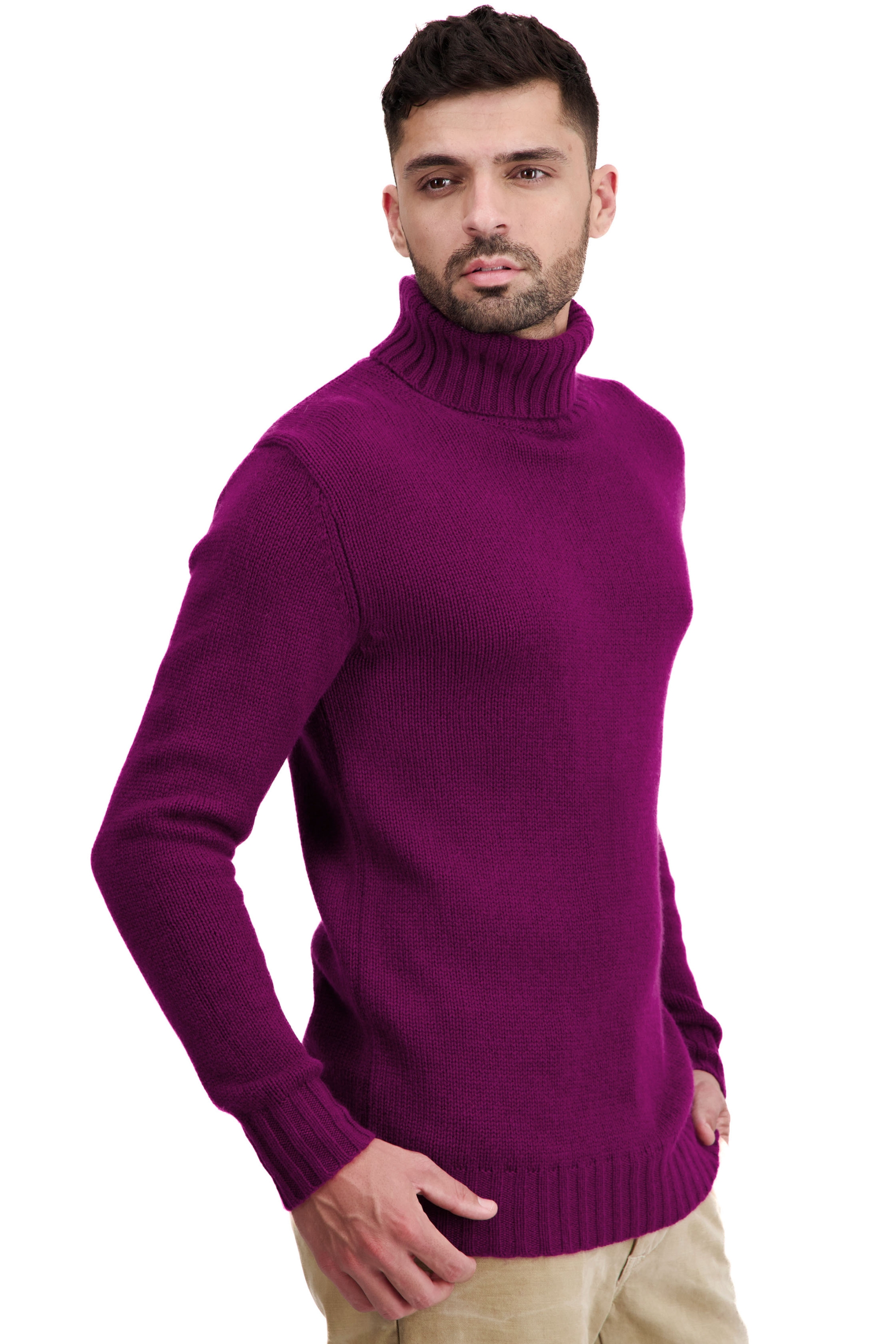 Cachemire pull homme col roule tobago first rich claret m