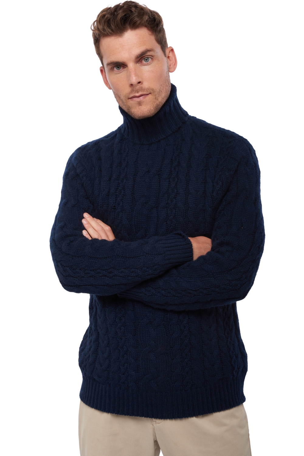 Cachemire pull homme col roule villepinte marine fonce xs