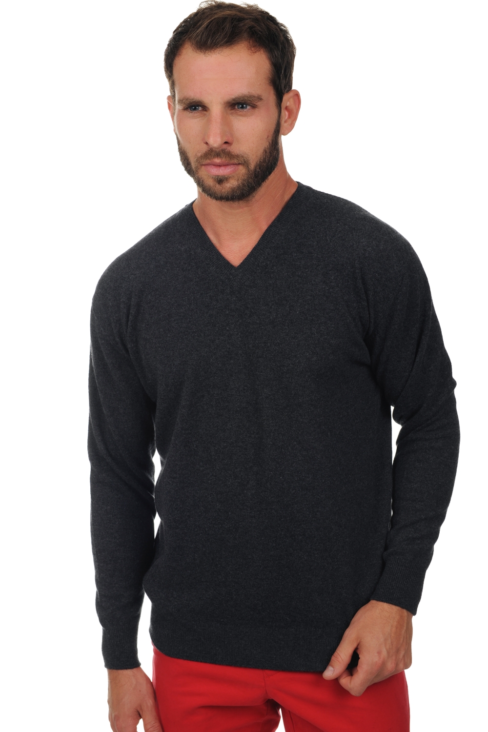 Cachemire pull homme col v gaspard anthracite chine 2xl