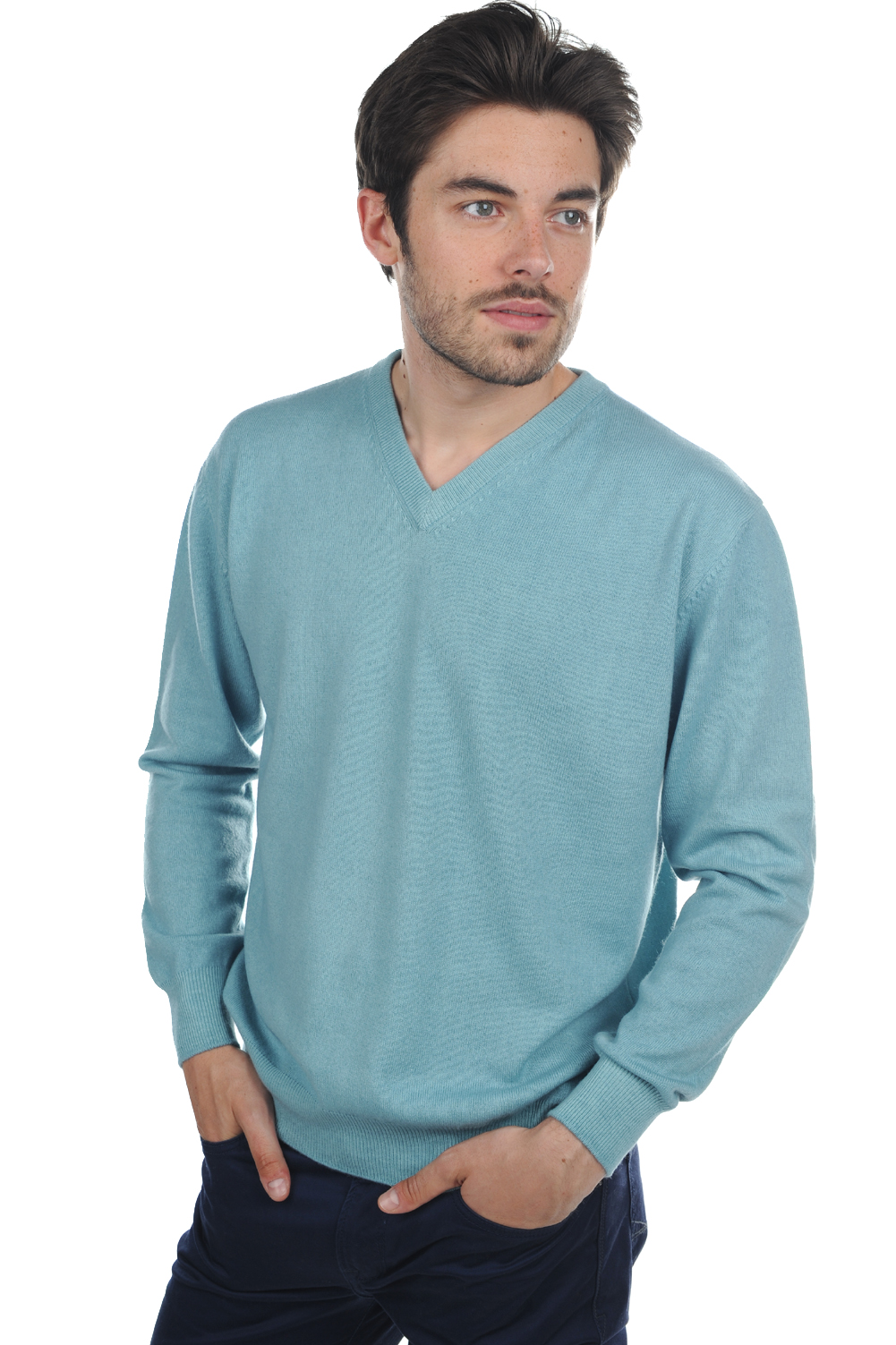 Cachemire pull homme col v gaspard tourmaline s