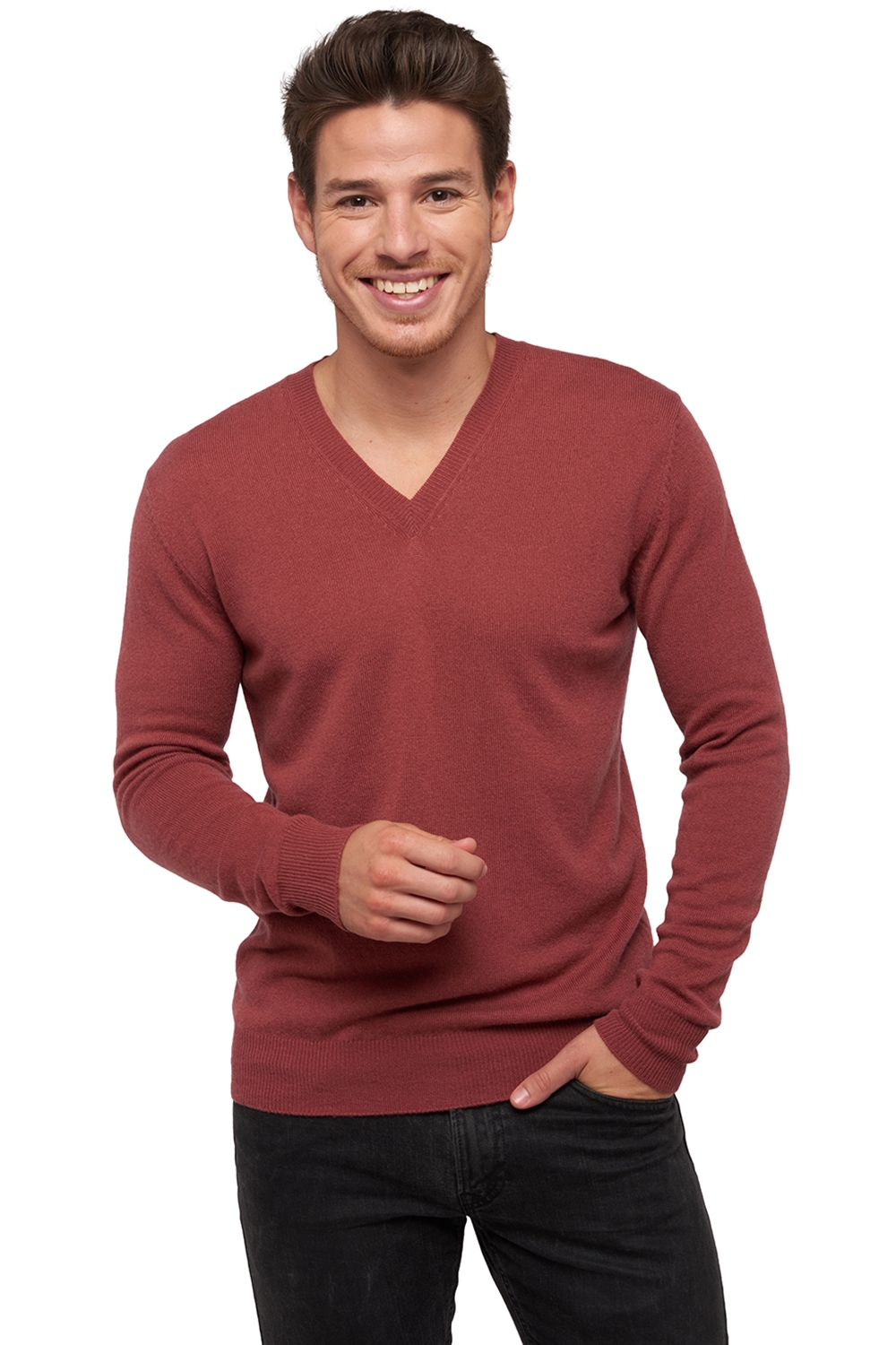 Cachemire pull homme col v tor first rosewood l