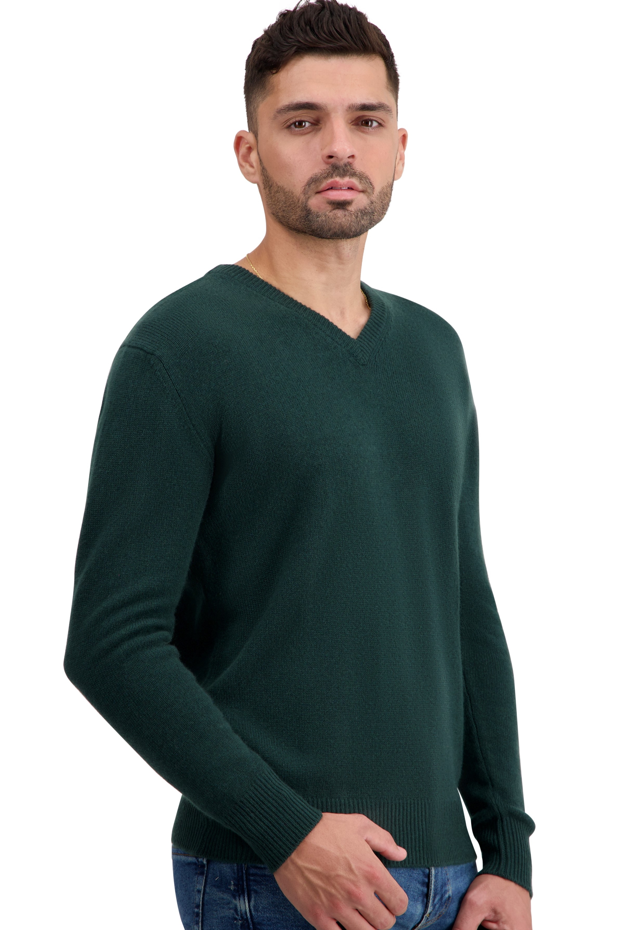Cachemire pull homme col v tour first green l