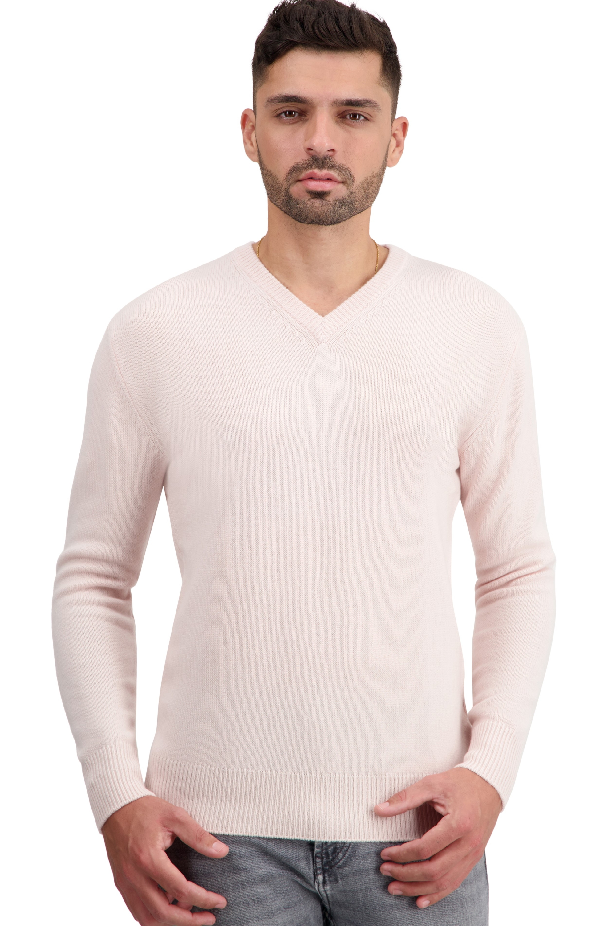 Cachemire pull homme col v tour first mallow l