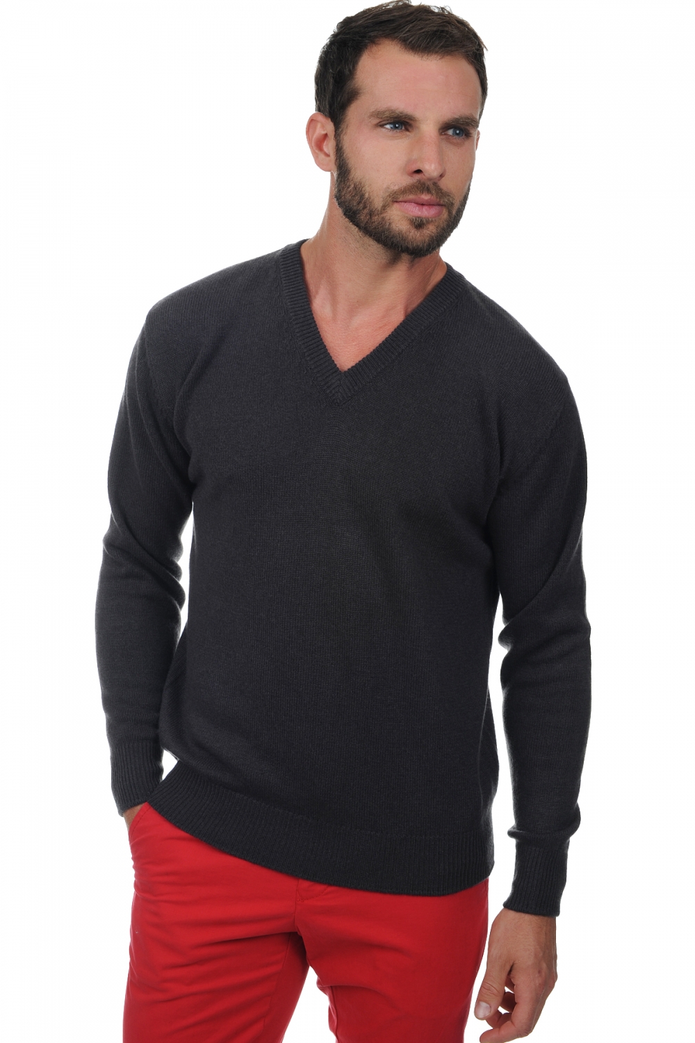 Cachemire pull homme epais hippolyte 4f anthracite m