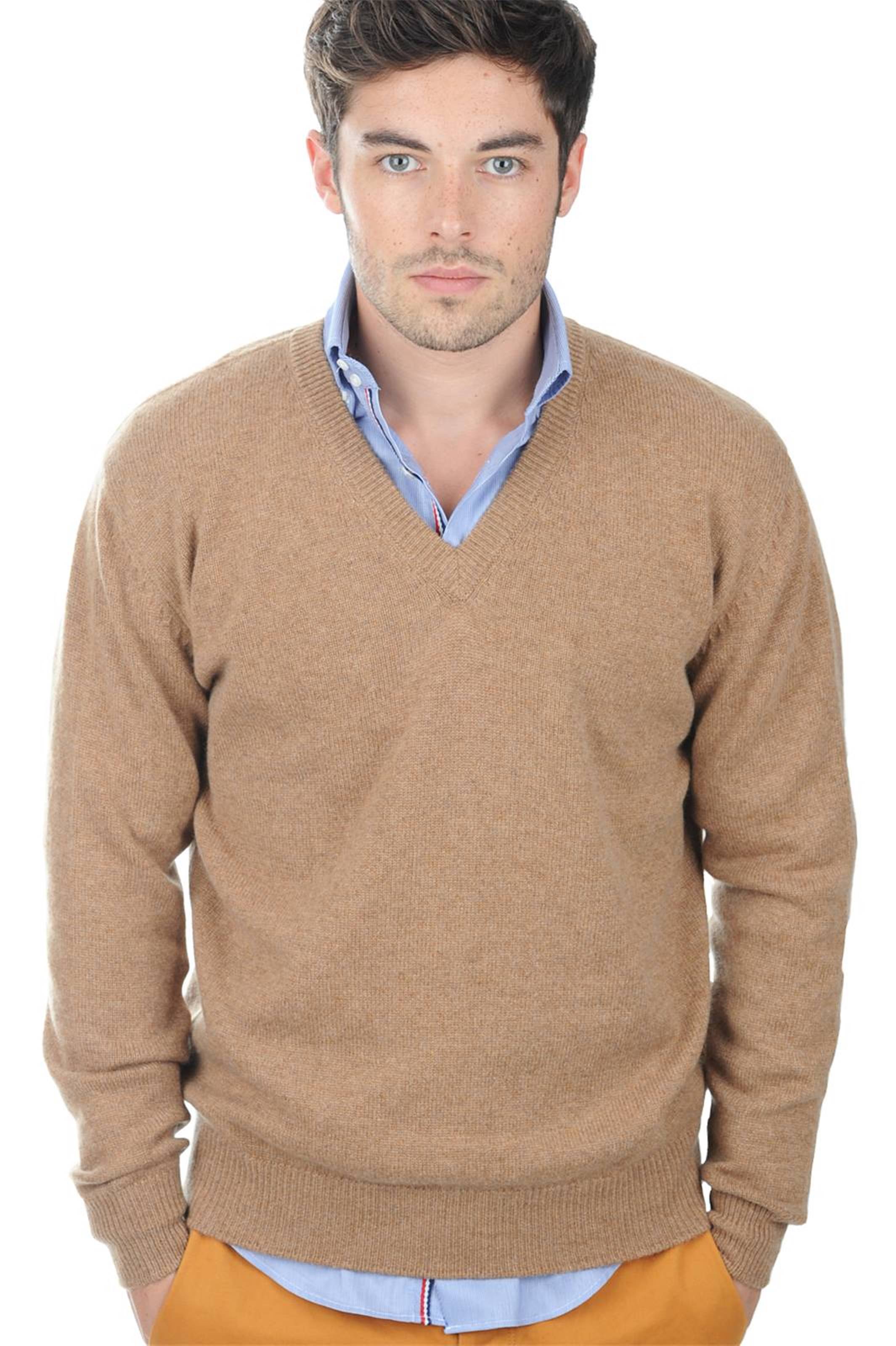 Cachemire pull homme epais hippolyte 4f camel chine s