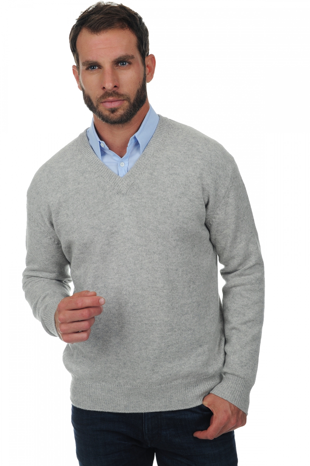 Cachemire pull homme epais hippolyte 4f flanelle chine m