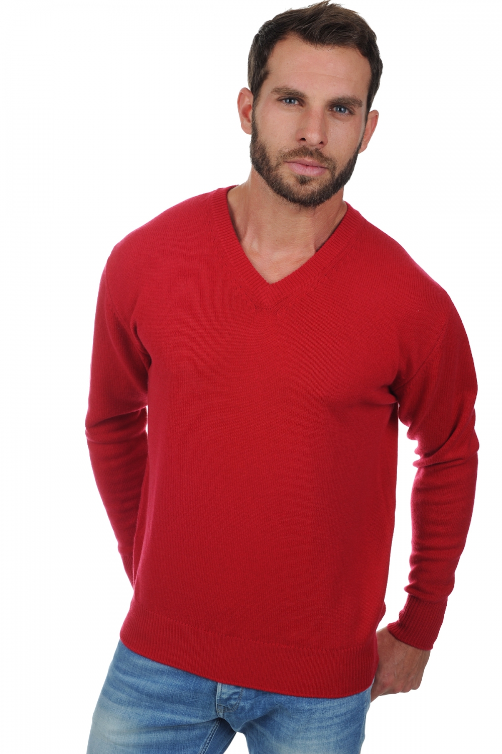 Cachemire pull homme epais hippolyte 4f rouge velours xs