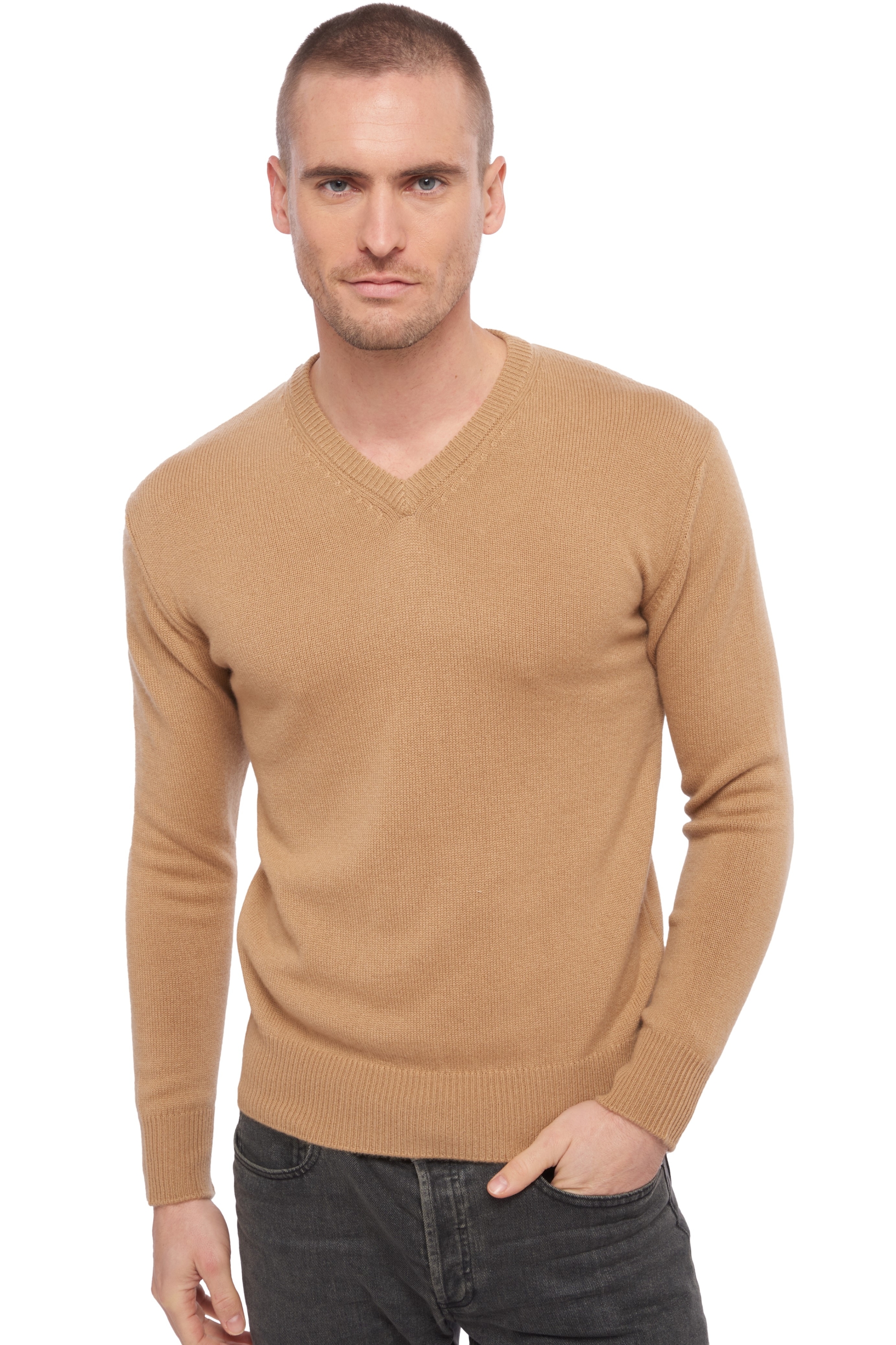 Cachemire pull homme hippolyte 4f camel m