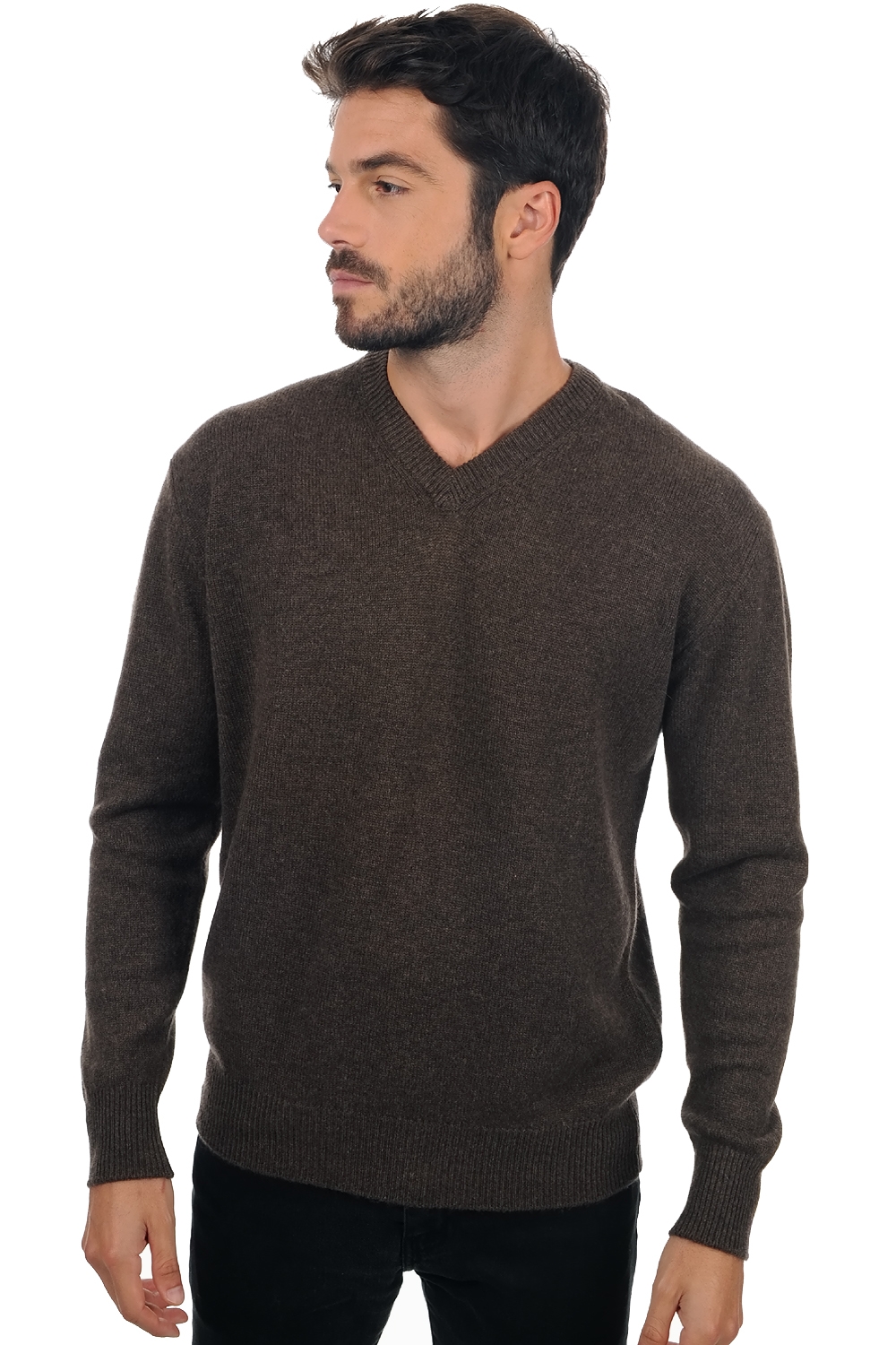 Cachemire pull homme hippolyte 4f marron chine l
