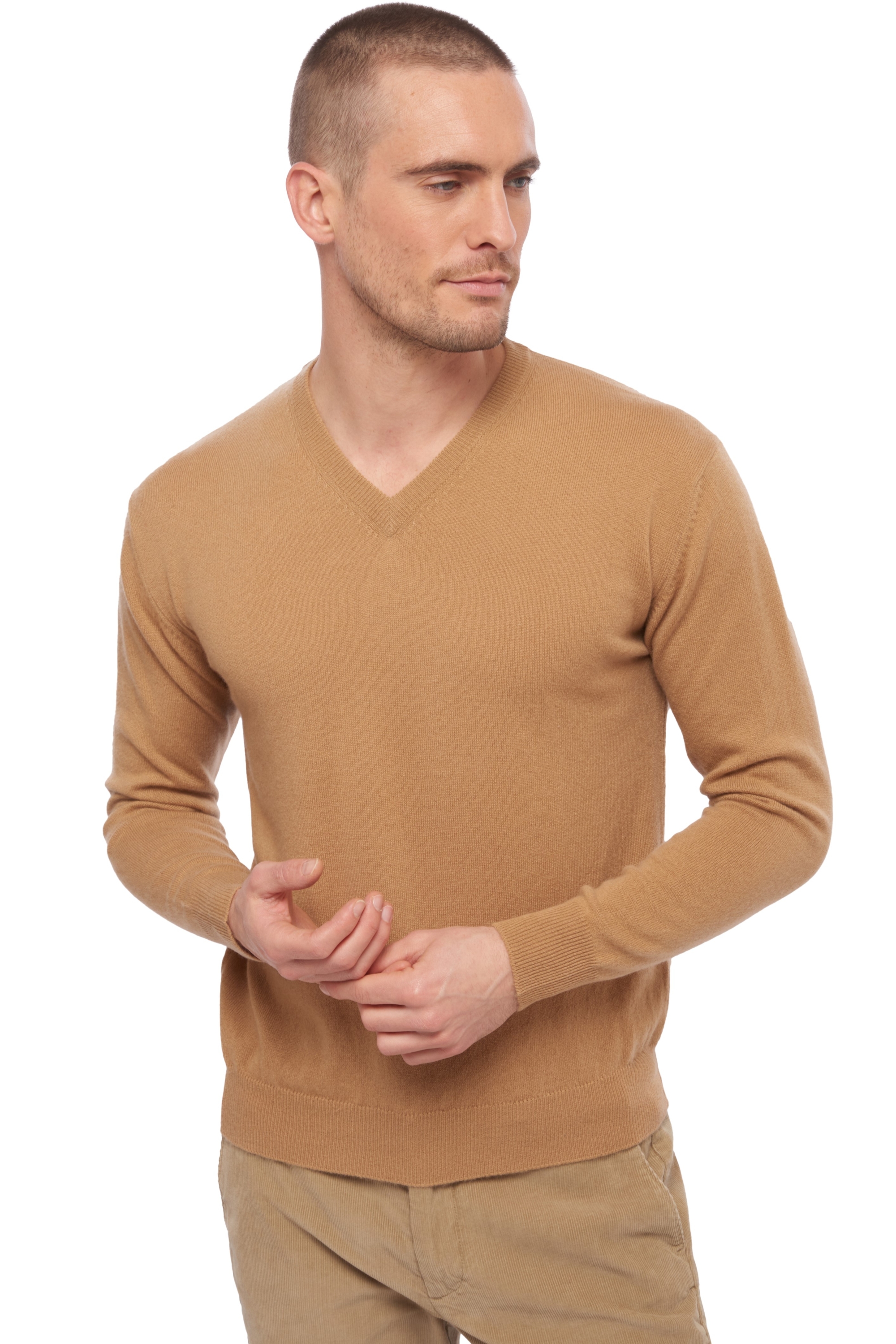 Cachemire pull homme hippolyte camel 2xl