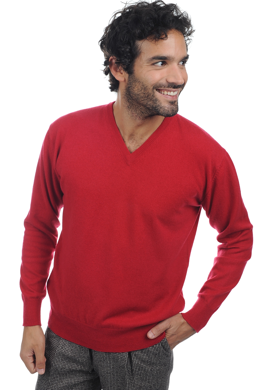 Cachemire pull homme hippolyte rouge velours 4xl