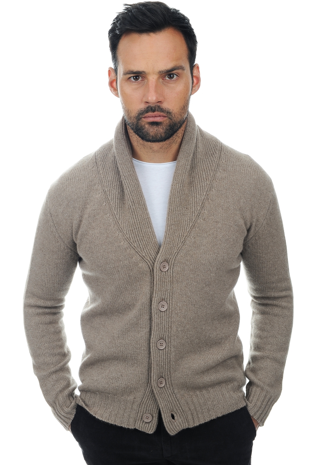 Cachemire pull homme jovan natural brown m
