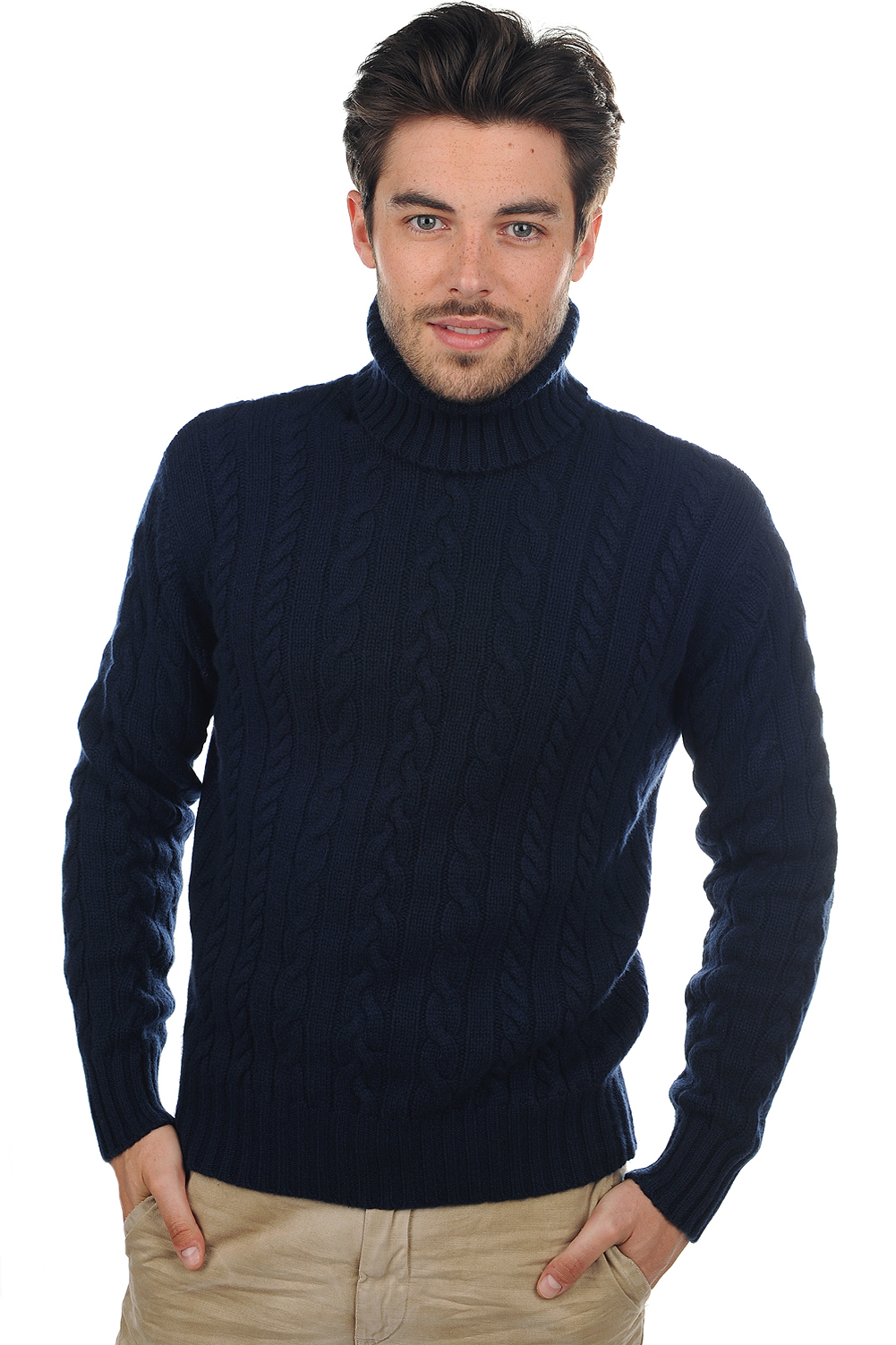 Cachemire pull homme lucas marine fonce 2xl