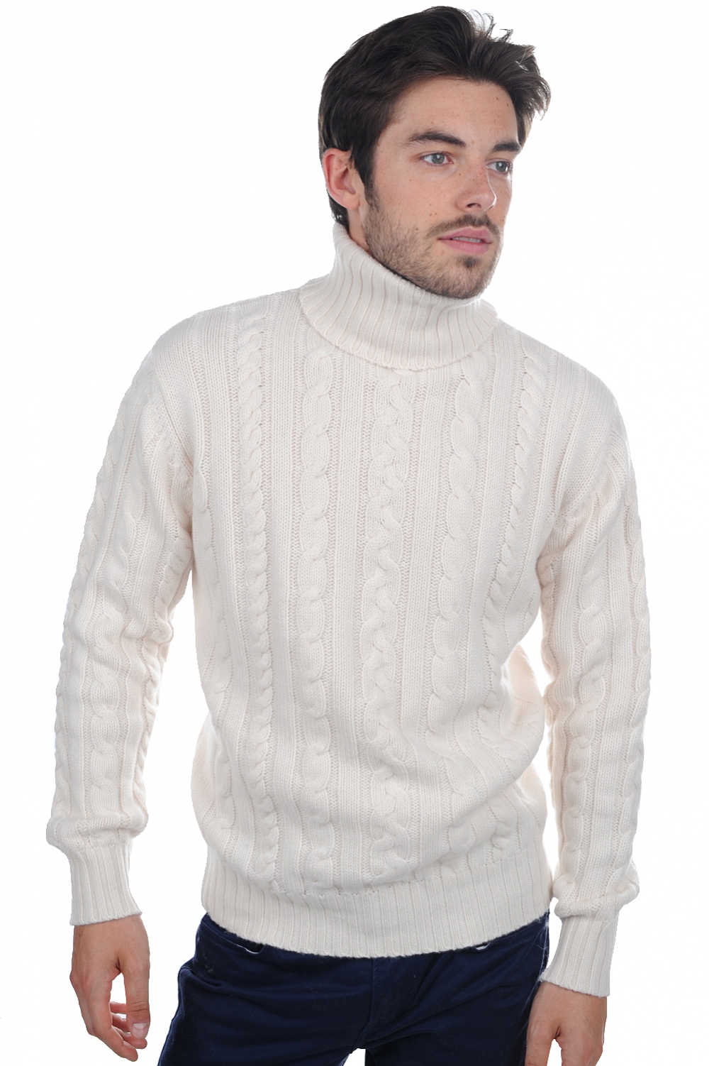 Cachemire pull homme lucas natural ecru s