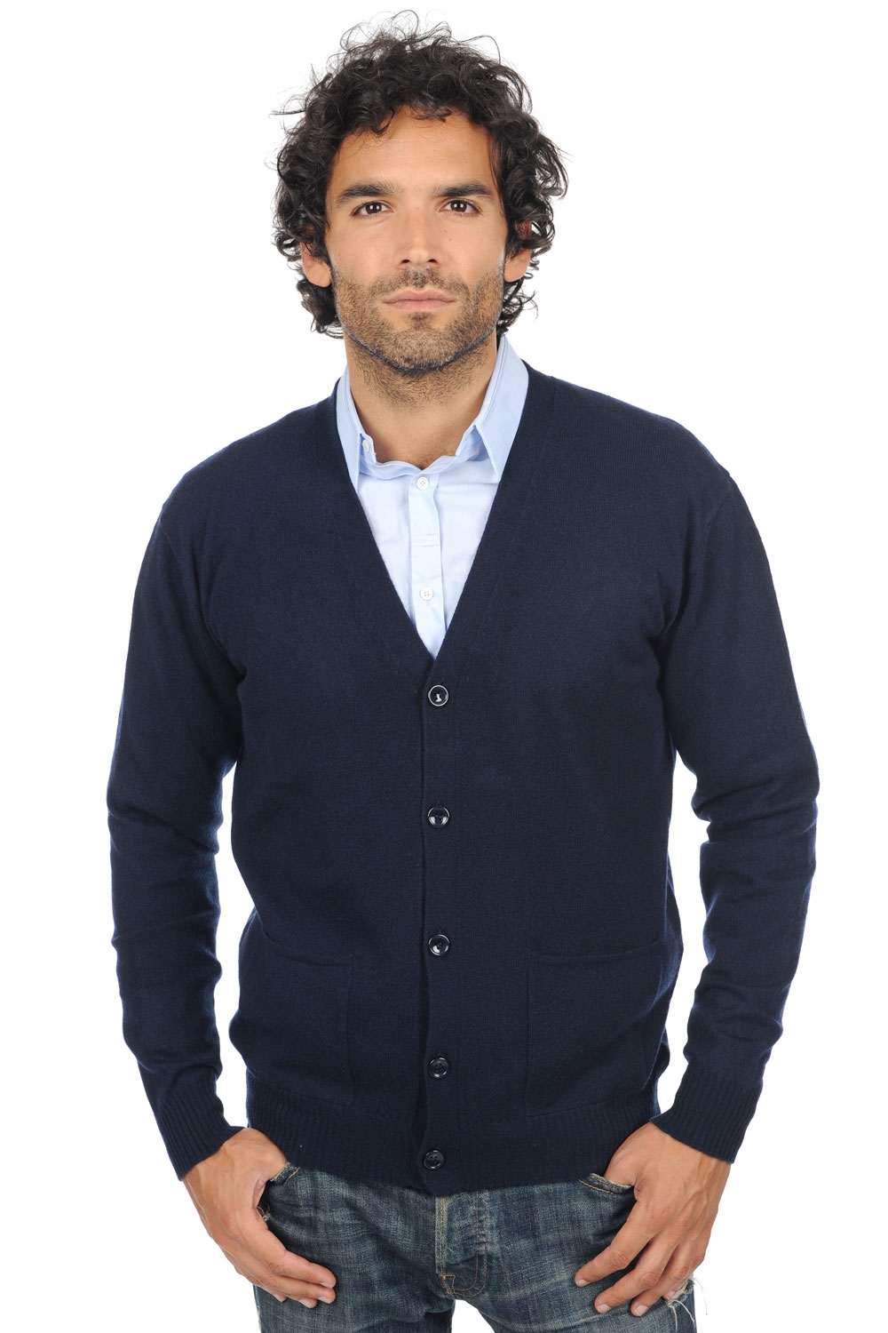Cachemire pull homme yoni marine fonce l