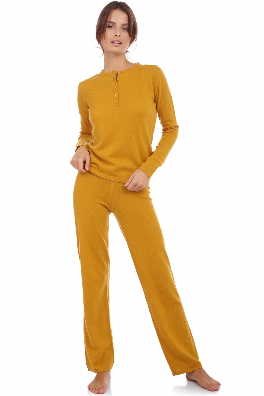 Cachemire pyjama femme loan moutarde 2xl