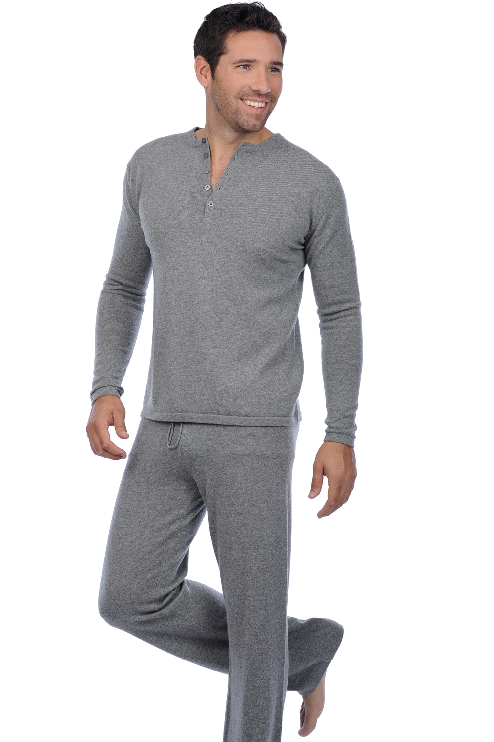 Cachemire pyjama homme adam gris chine 4xl