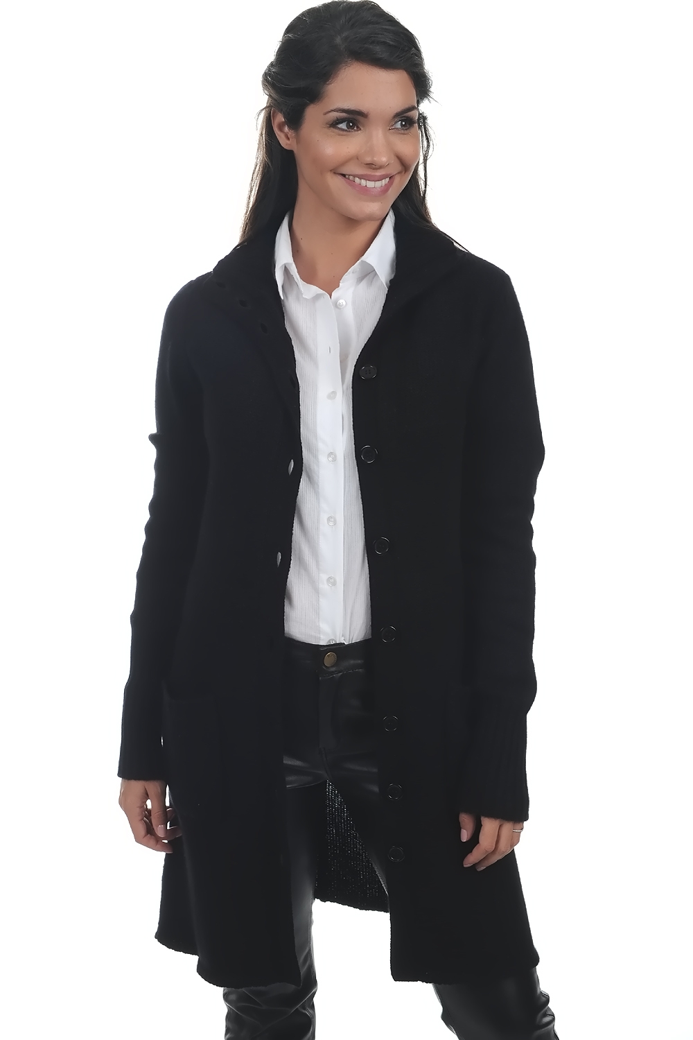Cachemire robe manteau femme adelphia noir 3xl