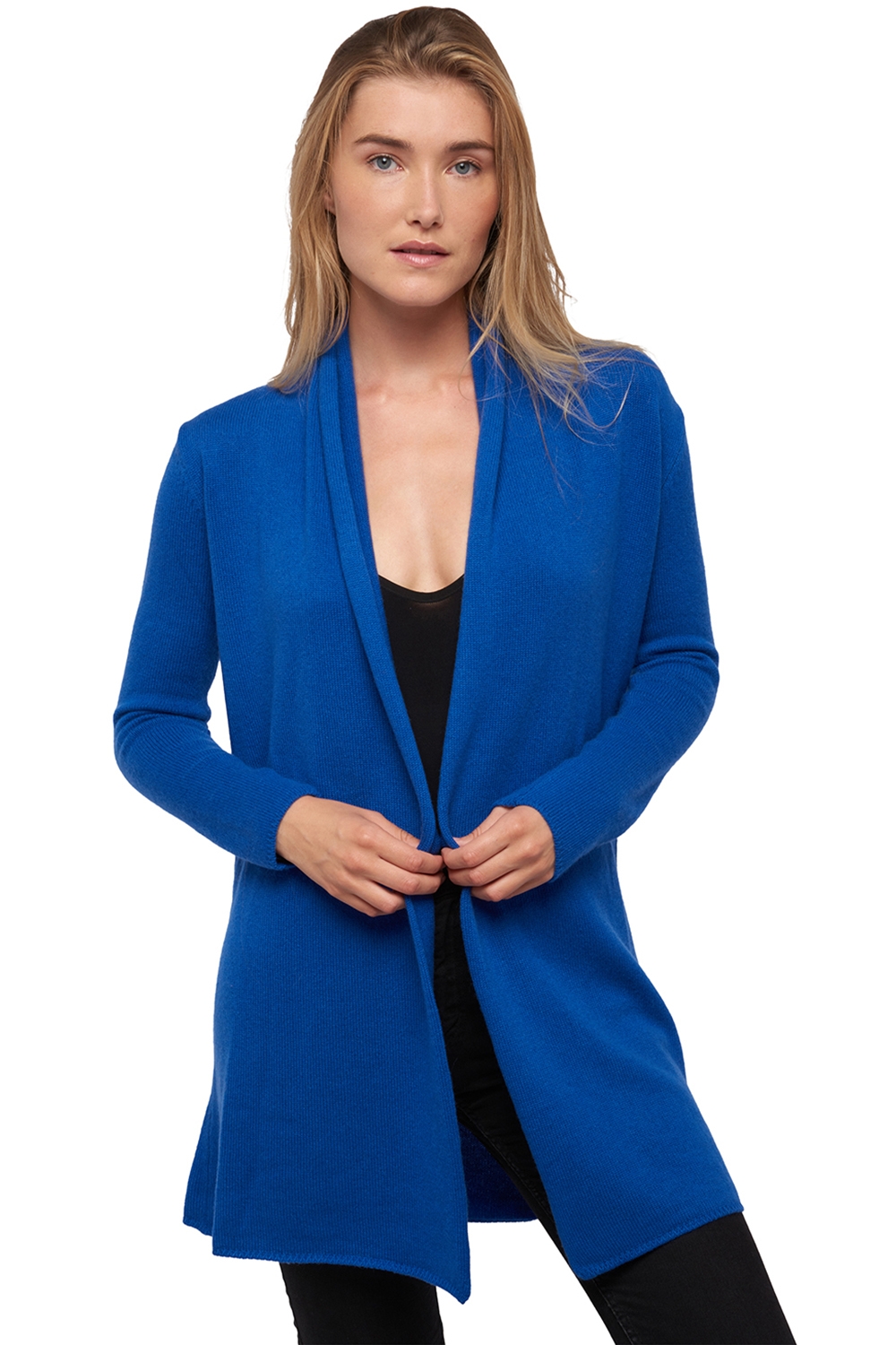 Cachemire robe manteau femme perla bleu lapis 4xl
