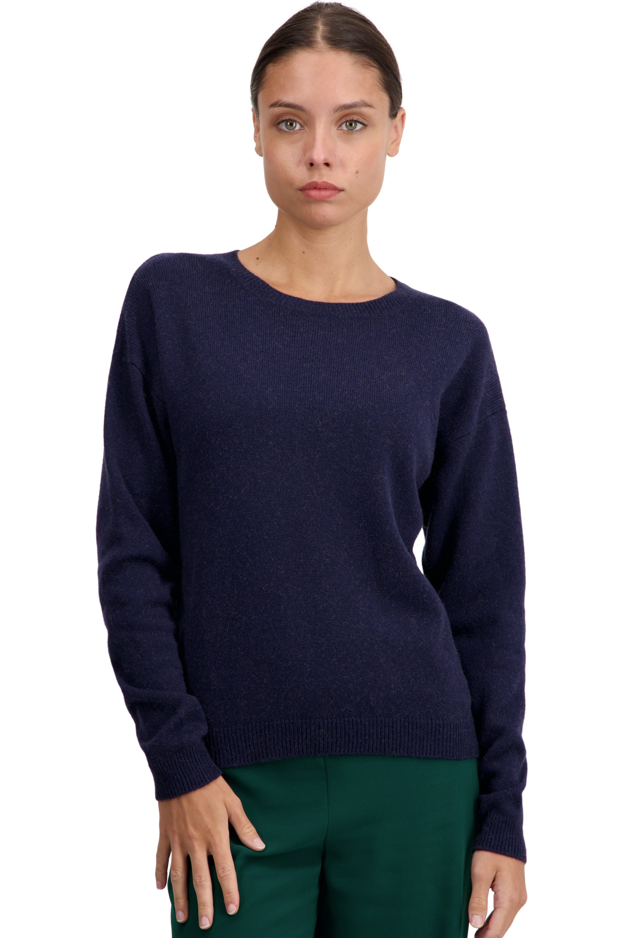 Chameau pull femme col rond thelma marine s