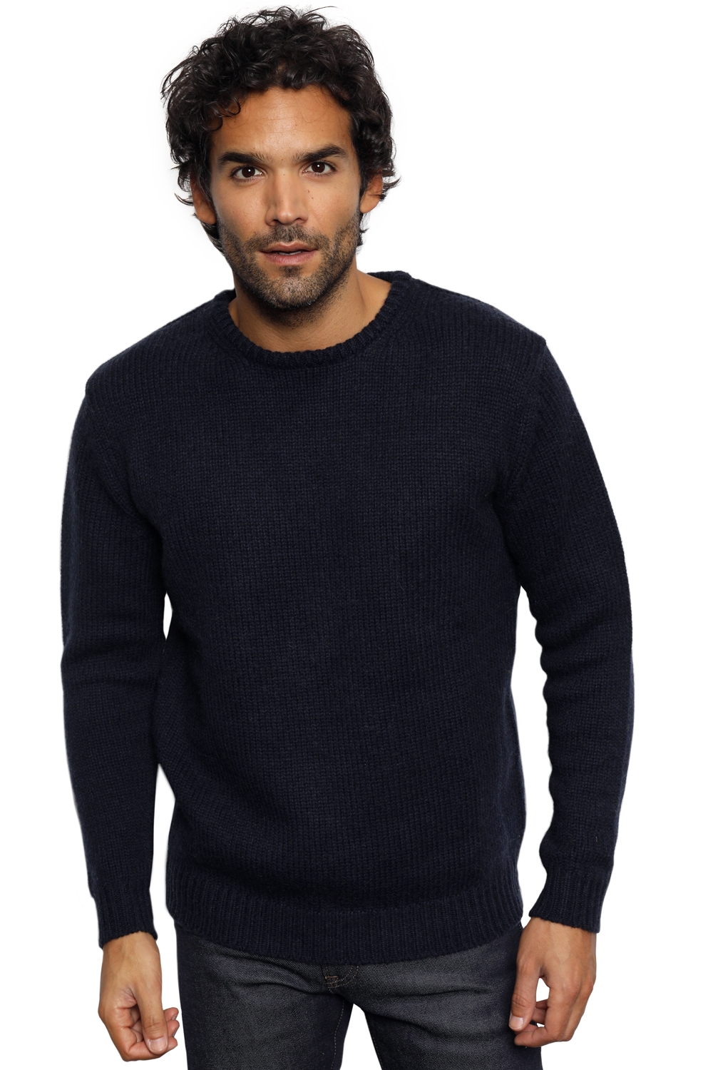 Chameau pull homme col rond cole marine 4xl