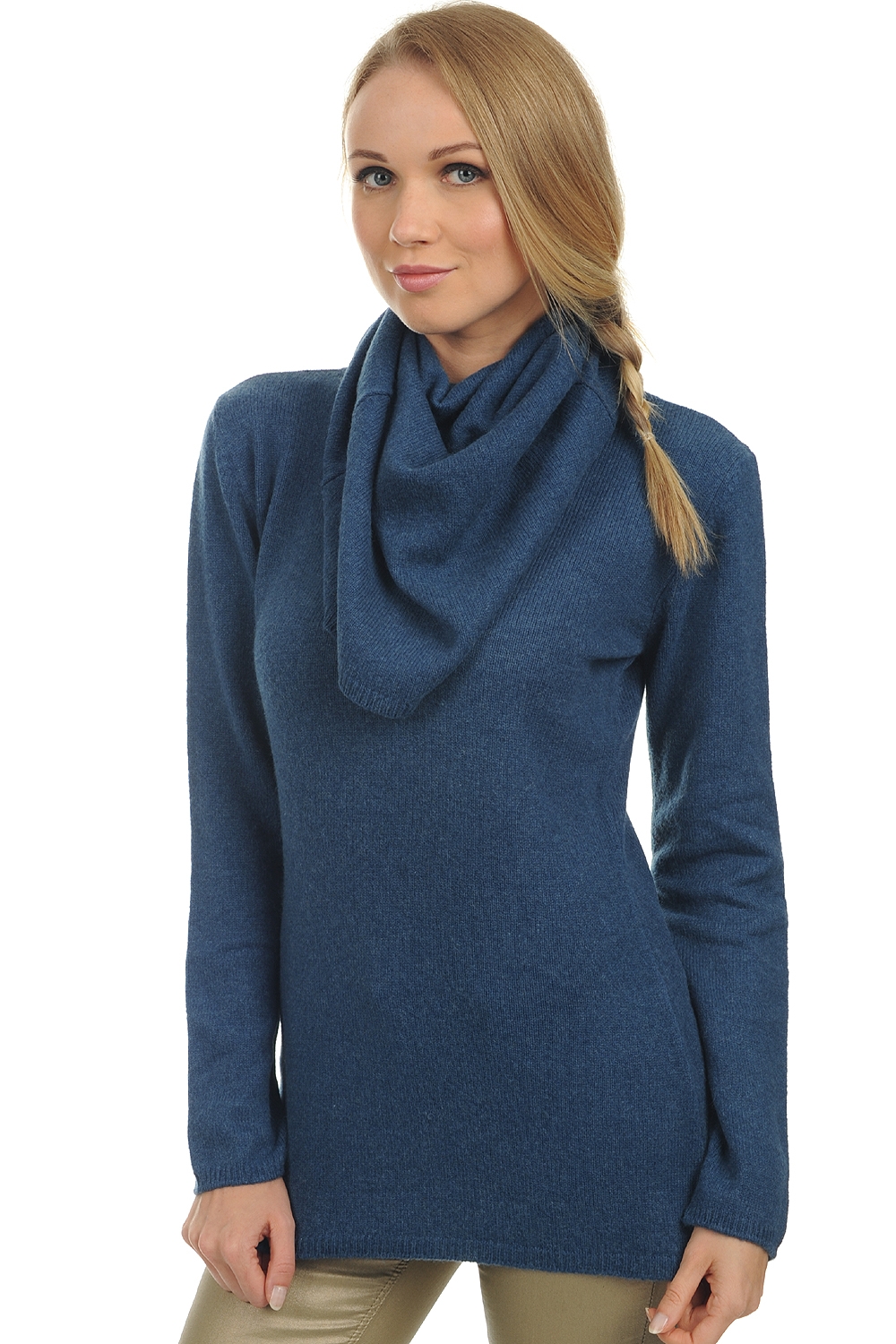 Yak pull femme col roule yness bleu stellaire s