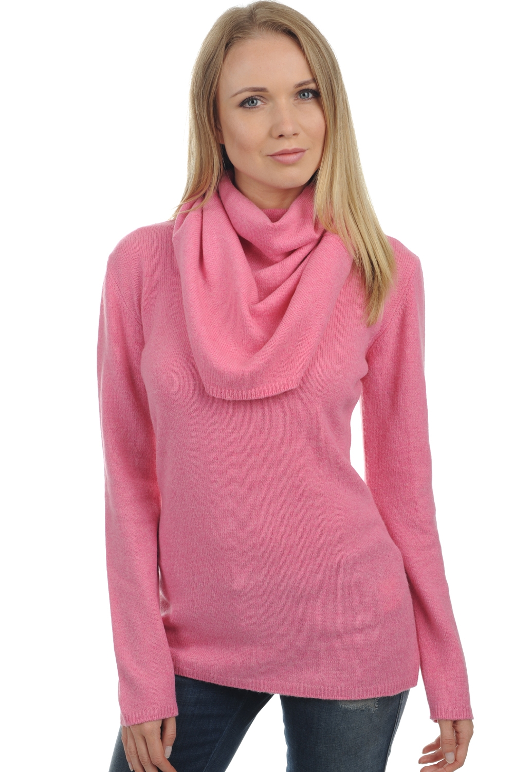 Yak pull femme col roule yness pink l