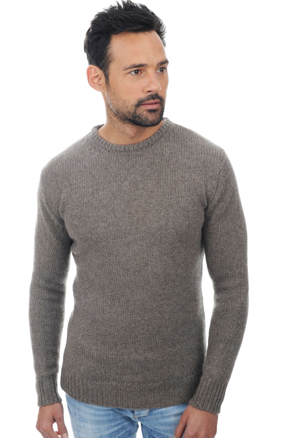Yak pull homme col rond ivan marmotte naturel xs