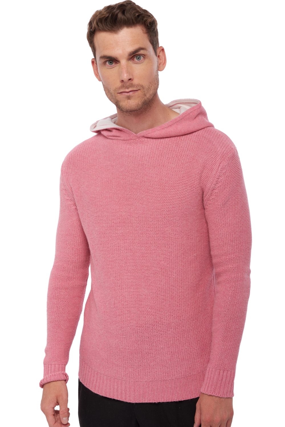 Yak pull homme zip capuche conor pink blanc casse xs